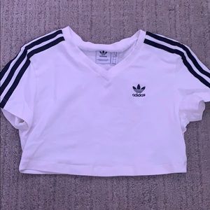 Adidas White Striped Shirt